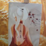 Geisha sur Plaque Porcelaine . 302 x 212
